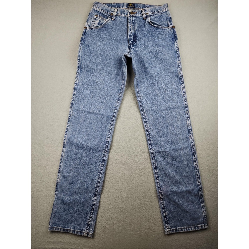 Wrangler 47MWZ Jeans Mens 30x36 (29x33) Light Wash Blue Straight Denim Western